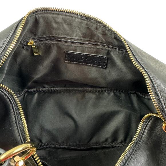 Jules Kae Black Vegan Leather Zola Crescent Hobo Shoulder/Cross Body Bag - Picture 7 of 8